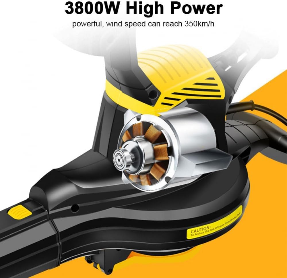 Aspiradora eléctrica de jardín, soplador de hojas de 3800 W y trituradora al vacío, bolsa de colección de 40 L, relación de trituración 16:1 para hojas, astillas, polvo, desechos