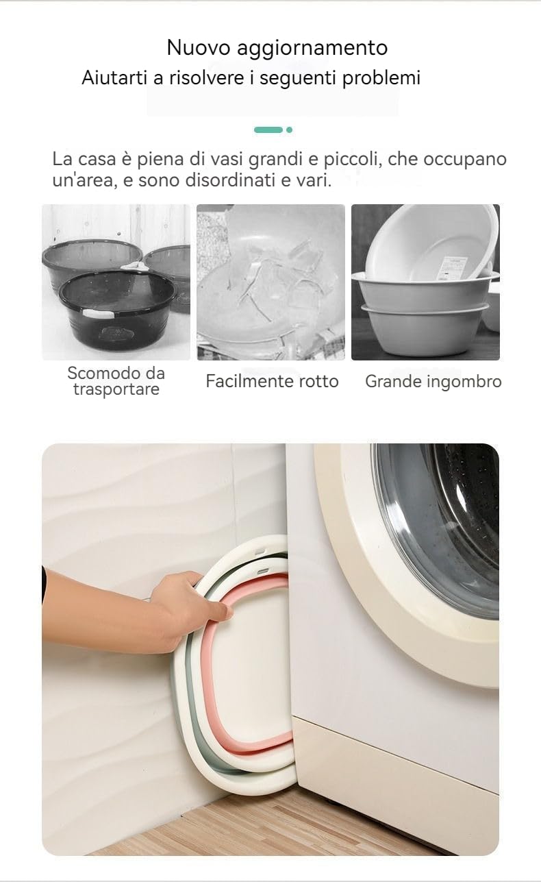 Bacinella pieghevole portatile | Bacino multiuso da viaggio | Ciotola compatta da campeggio | Bacino pieghevole blu (36,5 cm) – ideale per attività all'aperto