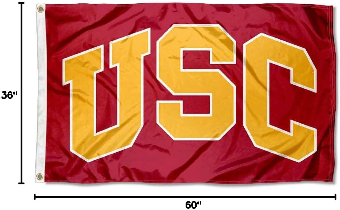 College Flags & Banners Co. Trojans Flag and USA 3x5 Flag Set