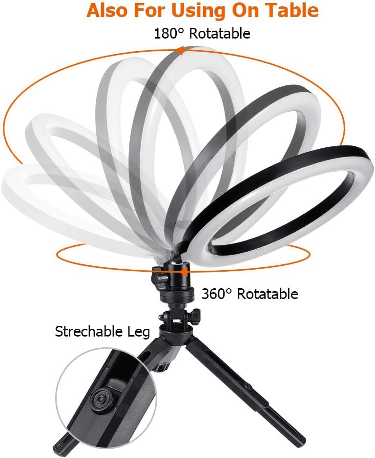 Onе-Dау Sаlе: Uр tо 40% оƒƒ GIM 10 Inch Led Ring Light with Tripod Stand Upgraded,Dimmable Selfie Ring Light 3 Color Modes and 11 Brightness, USB Powered for Tiktok Makeup Live Streaming Video Camera YouTube Lighting