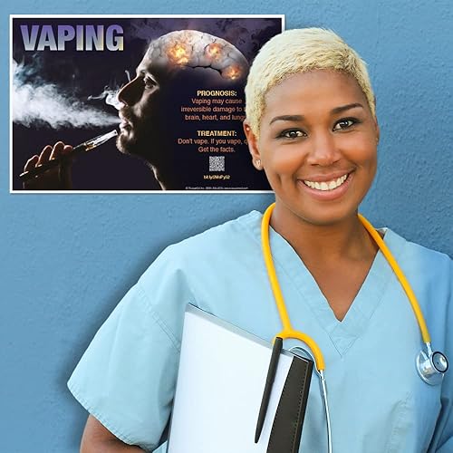 Miniatura 8 de ToucanEd Póster de pronóstico y tratamiento de vapeo - riesgos de cigarrillos electrónicos - obtener datos de vapeo - cartel de riesgos de vapeo -