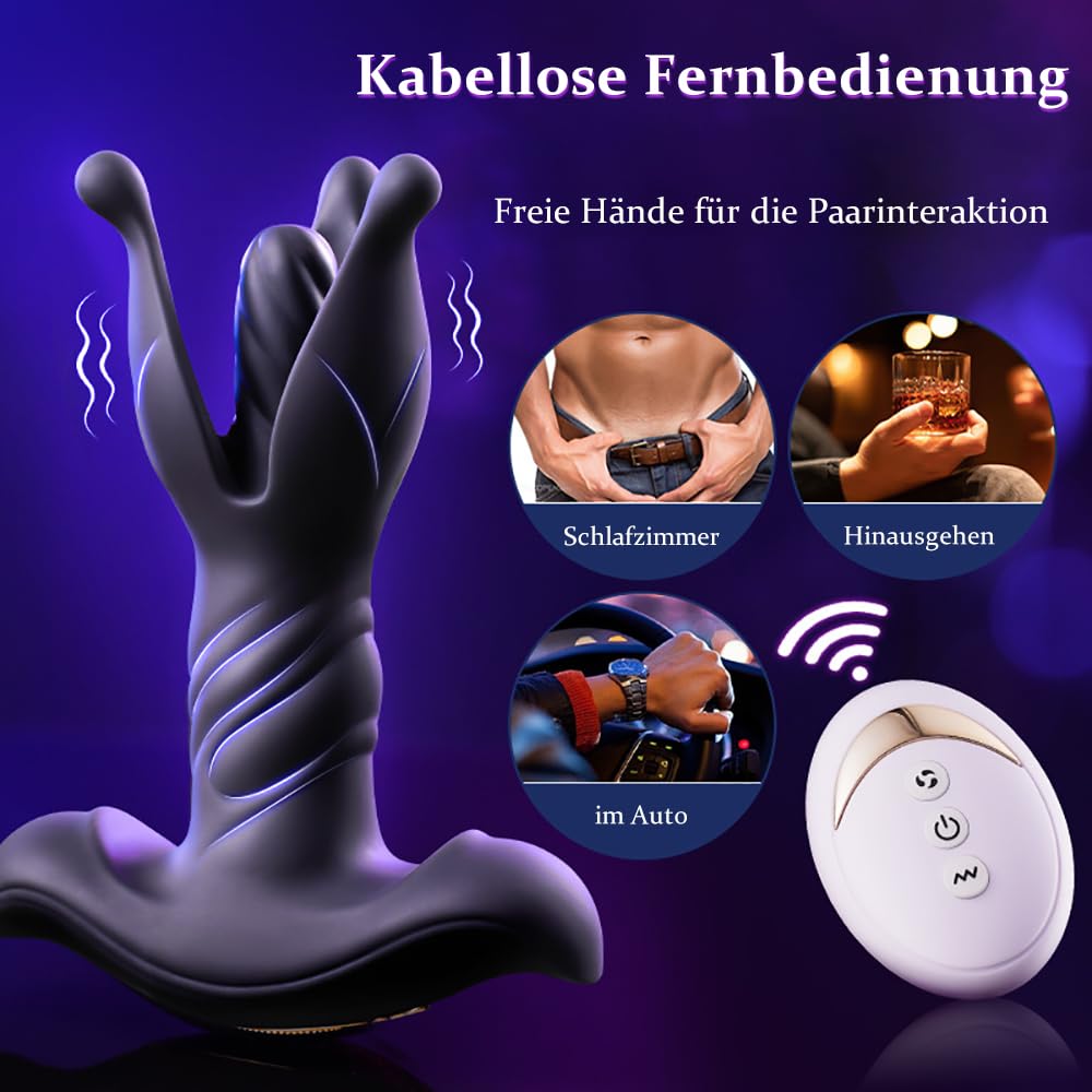 Elektrischer Dildo Penis Anus Dual Purpose Vibrator mit 9 Teleskop Vibrationsmodi Vaginal G-Punkt Stimulation Anal Prostata Vibratoren Masturbator Sex Spielzeug Analplug für Männer Frauen