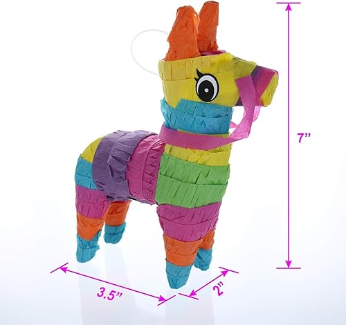 Miniatura 4 de GIFTEXPRESS 4 mini piñata de burro y 4 mini piñatas de cactus, piñata del Cinco de Mayo, piñata de llama, decoraciones de fiesta (4 piñatas de burro