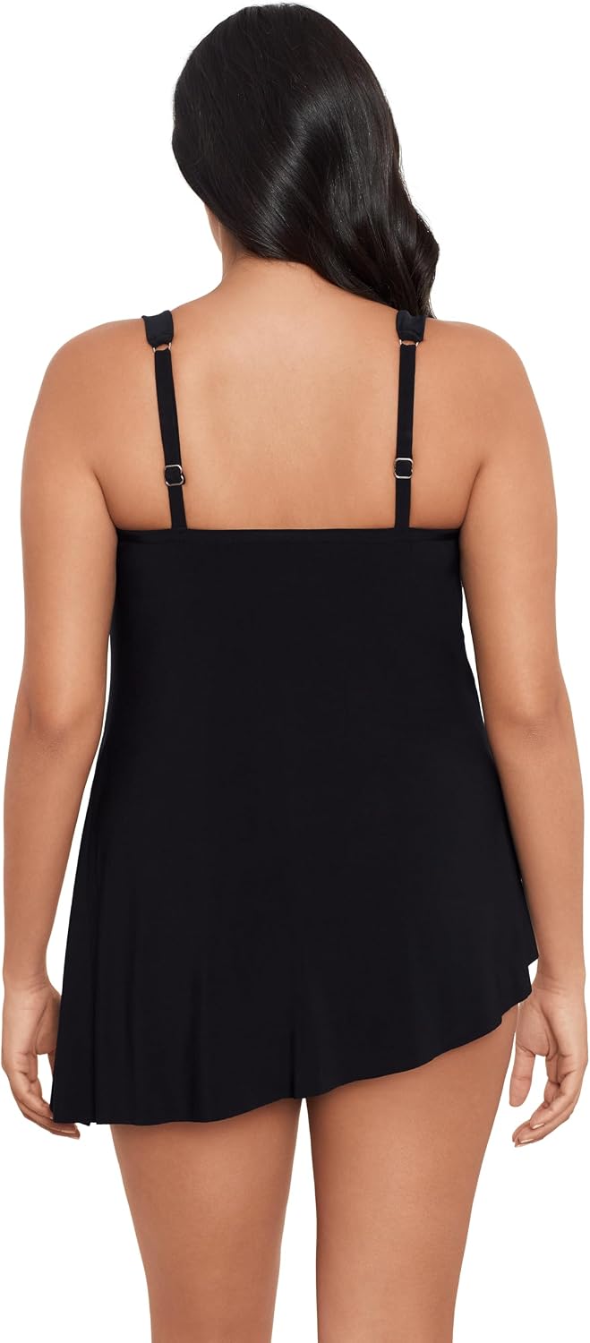 MagicSuit Women's Plus Size Swimwear Solid Winnie Cowl Neck Underwire Tankini Top