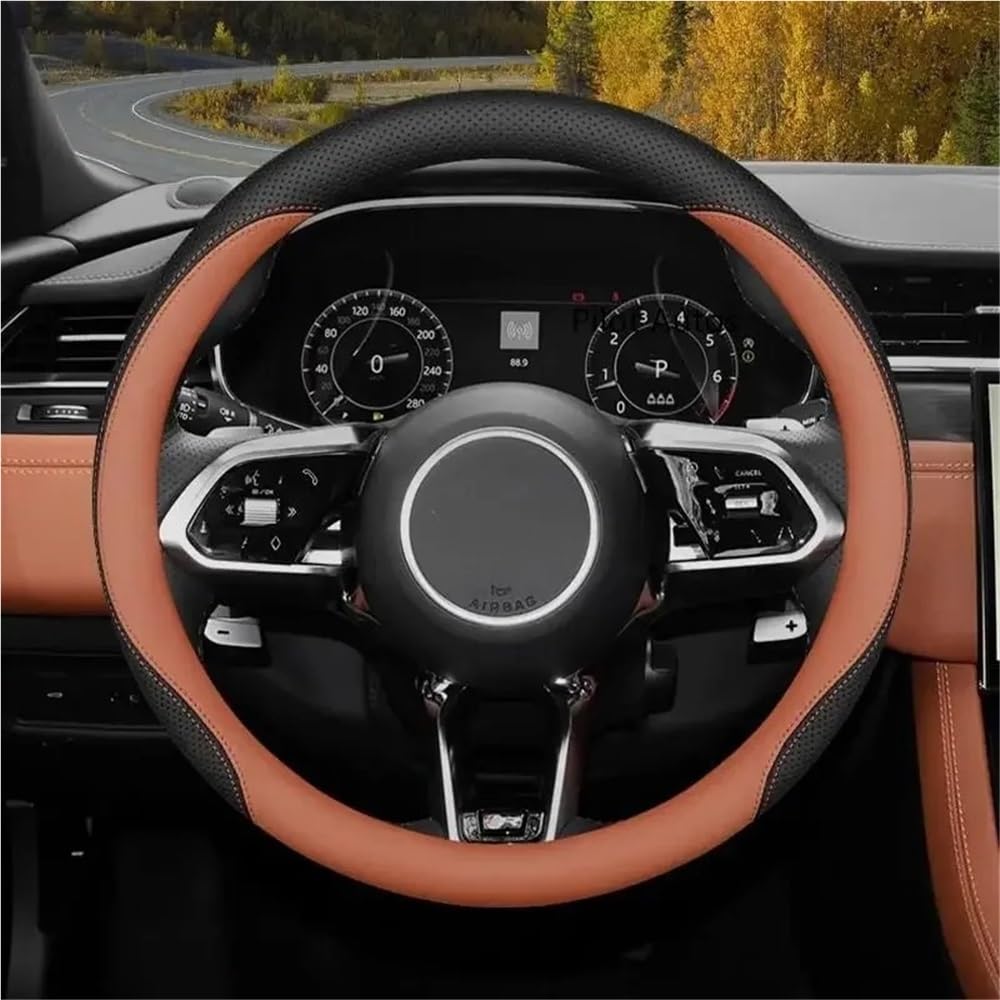 Funda para Volante de Coche Jaguar Funda Interior de Cuero Transpirable para Volante de Coche XE XJ F-Pace XF E-Pace