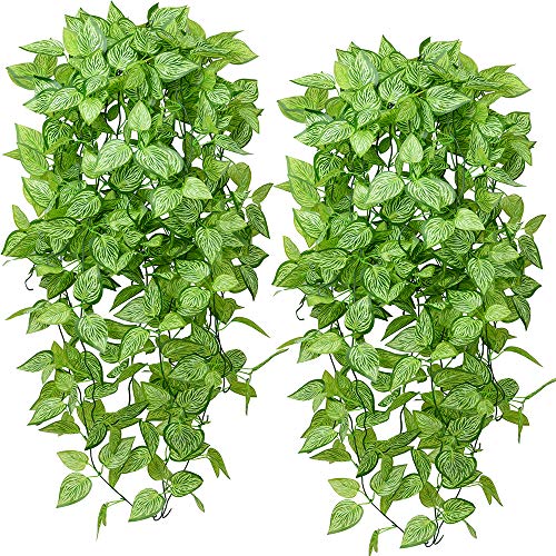 Aa Badbaby Artificial Hanging Plants 2Pcs Artificial Outdoor Plants Fake Hanging Plant Faux Hanging Ivy Plant Uv Resistant Plastic Plants #TOP22