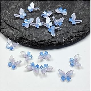 Yurosiay 10 piezas 3D mariposa Nail Art Colorido mariposa resina Charms Mini Gradiente Mariposa Charms uñas Mariposa Charms Nail Charms DIY Manicura Fabricación Verde