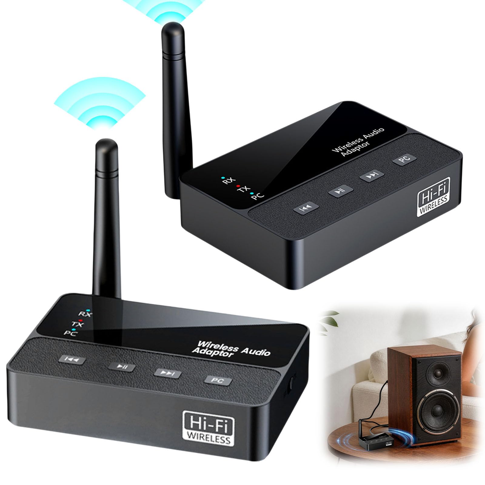 AUX RCA Bluetooth 6.0 Adaptateur TX RX 2 en 1 pour TV