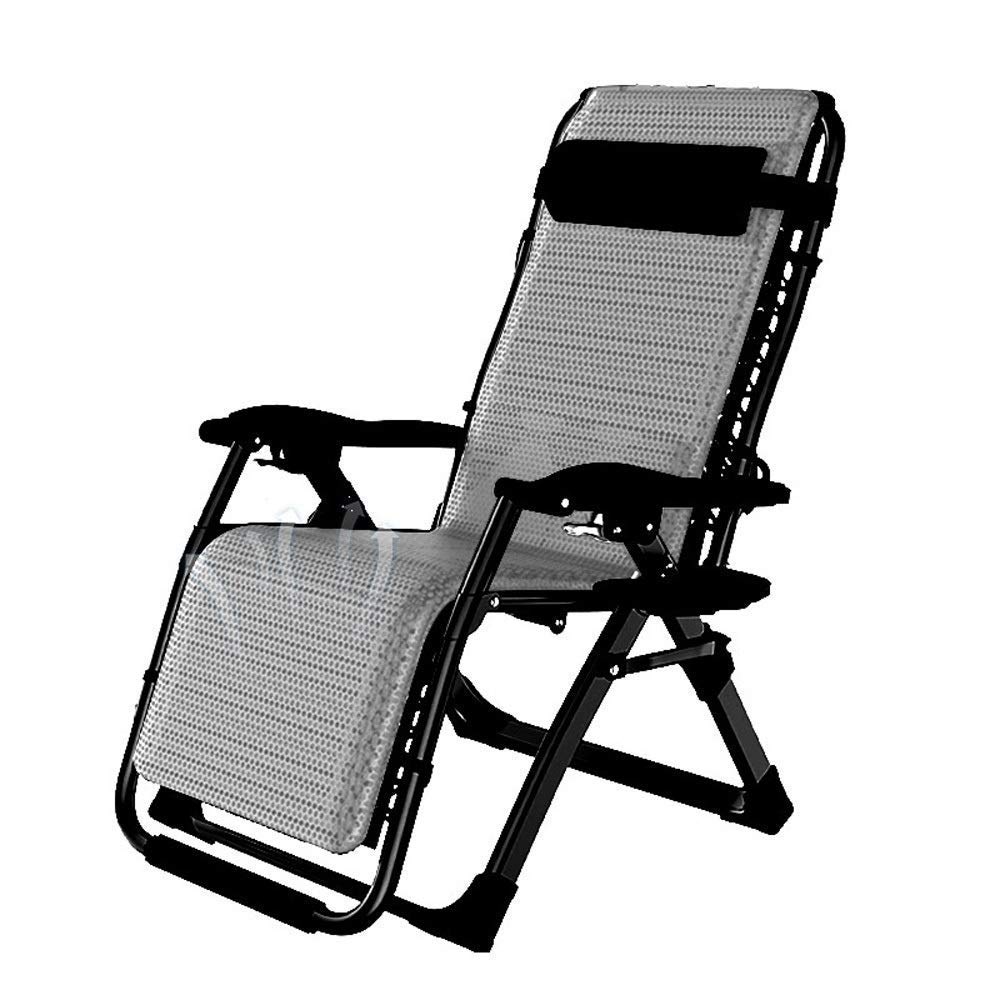 Chaise longue gravité zéro pliable pour soulager le dos sur la terrasse ou au camping