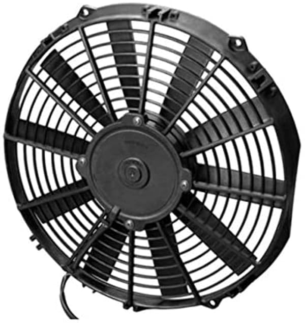 Spal Electric Cooling Fan, Low Profile, 12 in Fan, Pusher, 856 CFM, 12V, Straight Blade, 13.188 x 12.625 in, 2 in Thick, Plastic, Each by Spal - Used condition - US$40.20