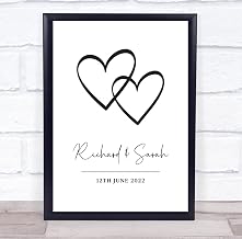 The Card Zoo Wedding Couple Names Hearts Simple Special Names Date Personalized Gift Print