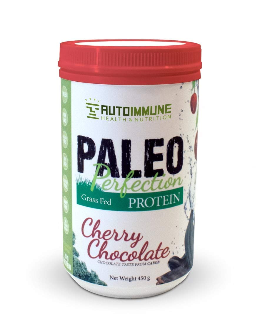 Paleo Perfection Cherry Chocolate Grass Fed Beef Collagen Protein Powder without Stevia - Paleo, Keto, SCD, AIP Protein Powder w/ Apple Fiber, Carrot, Broccoli - 1lb Protein Powder & Superfood Blend