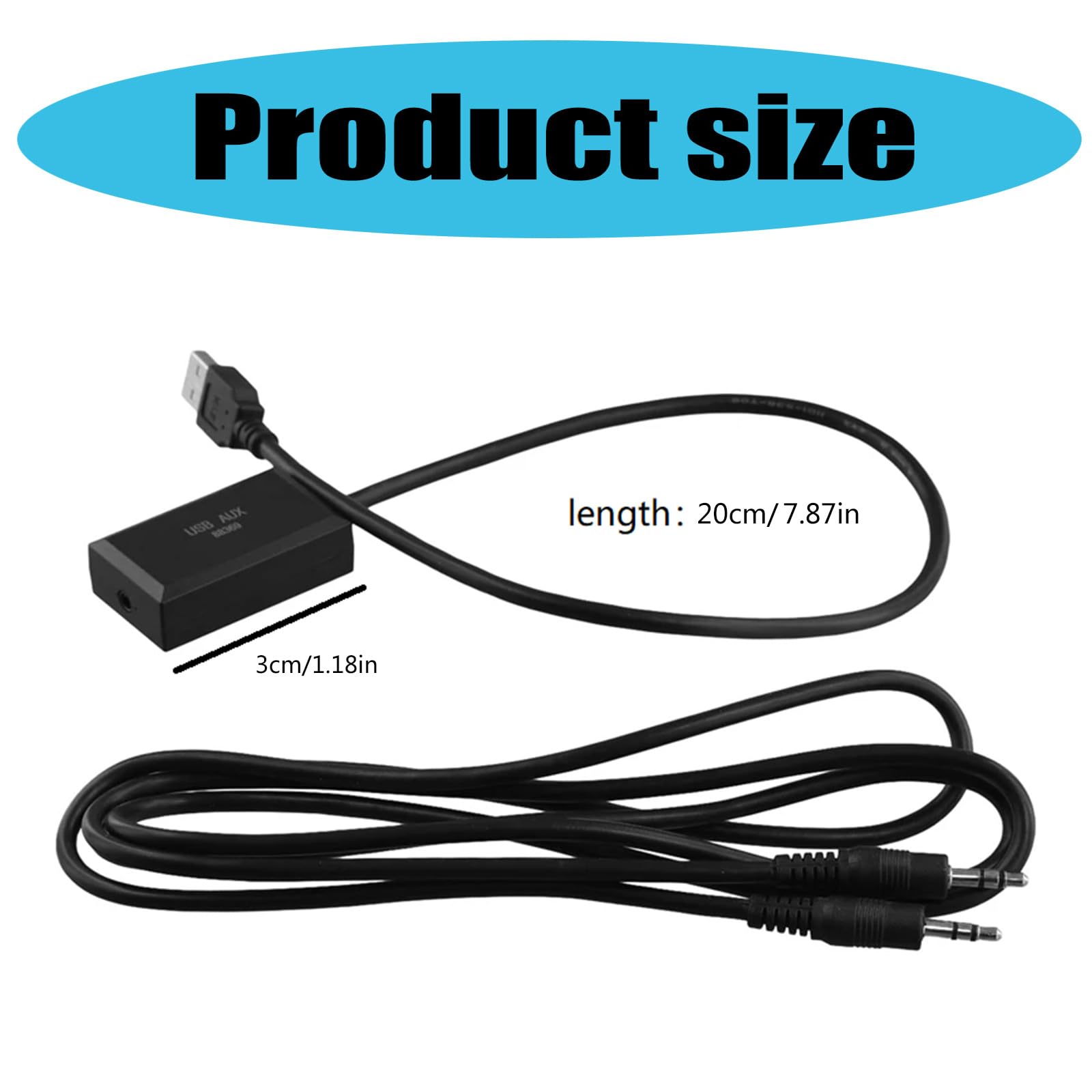 Interfaccia stereo USB da 7 pollici, adattatore di prolunga per migliorare la qualità del suono, senza cuciture
