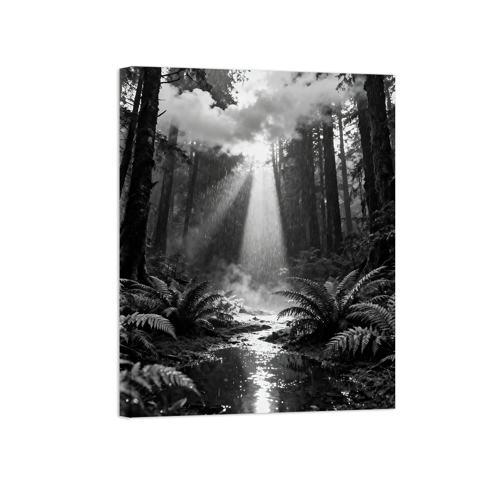 Black White Landscape Wall Art. Tree Clouds. Picture 90x117cm Unframed