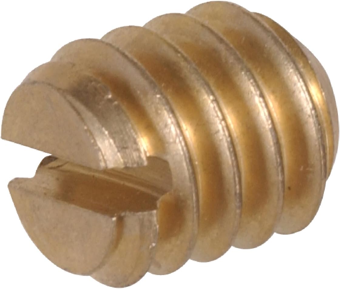 Hillman Set Screw Brass-Plated Slotted Headless Mechanical 1/4"-20 x 9/32" Gold – 25 Pack
