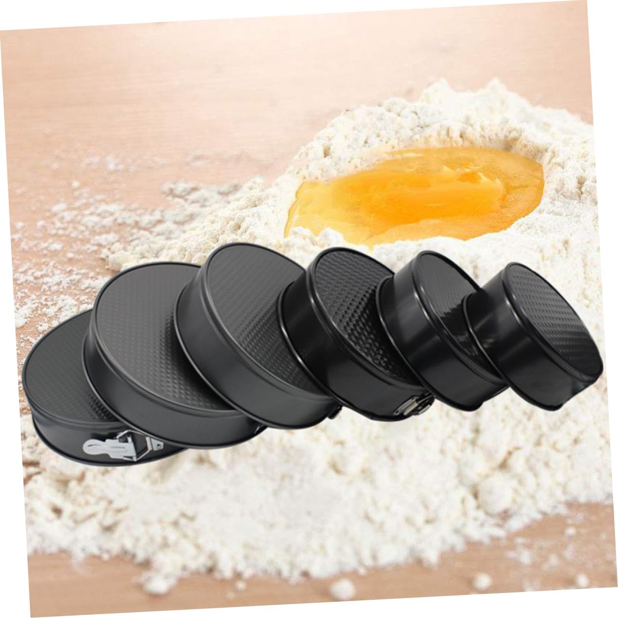 6 Piezas Moldes Redondos para Pasteles con Cierre Antiadherentes Bandejas al con Panal Aptos para Horno y Fácil Limpieza para Fiestas y Bodas