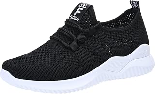 Generic Women's Knit Slip On Sneakers with Elastic Lace Design Sporty Walking Shoes