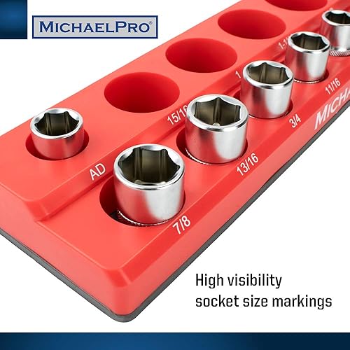 Miniatura 5 de MichaelPro MP014003 - Organizador magnético de enchufes de 3 piezas, 1/4 pulgadas, 3/8 pulgadas y 1/2 pulgadas, kit de soporte magnético de enchufe