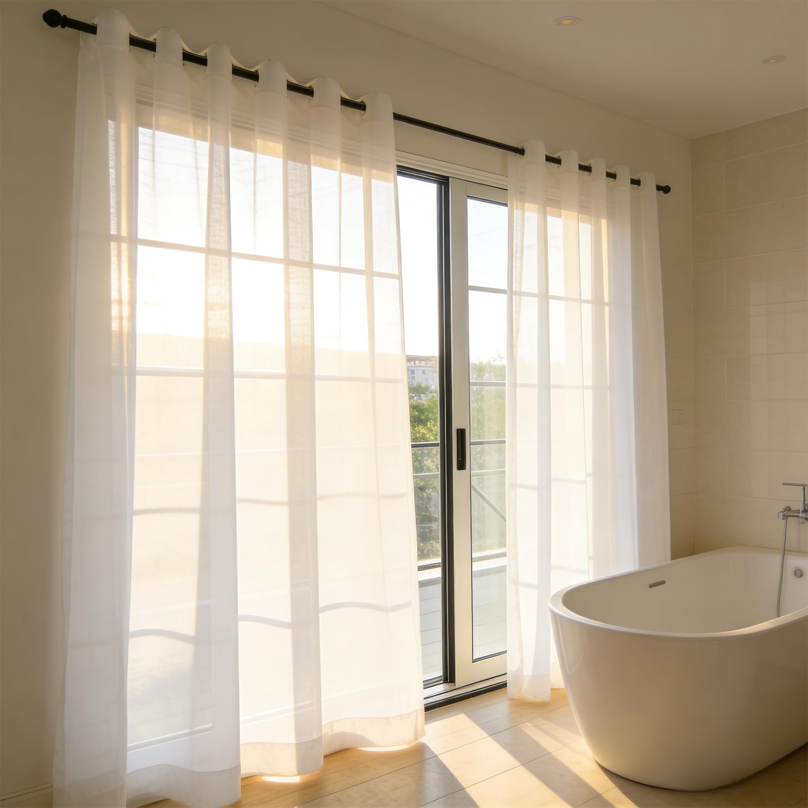 Cortinas de aspecto de lino decorativas color puro de alta suavidad