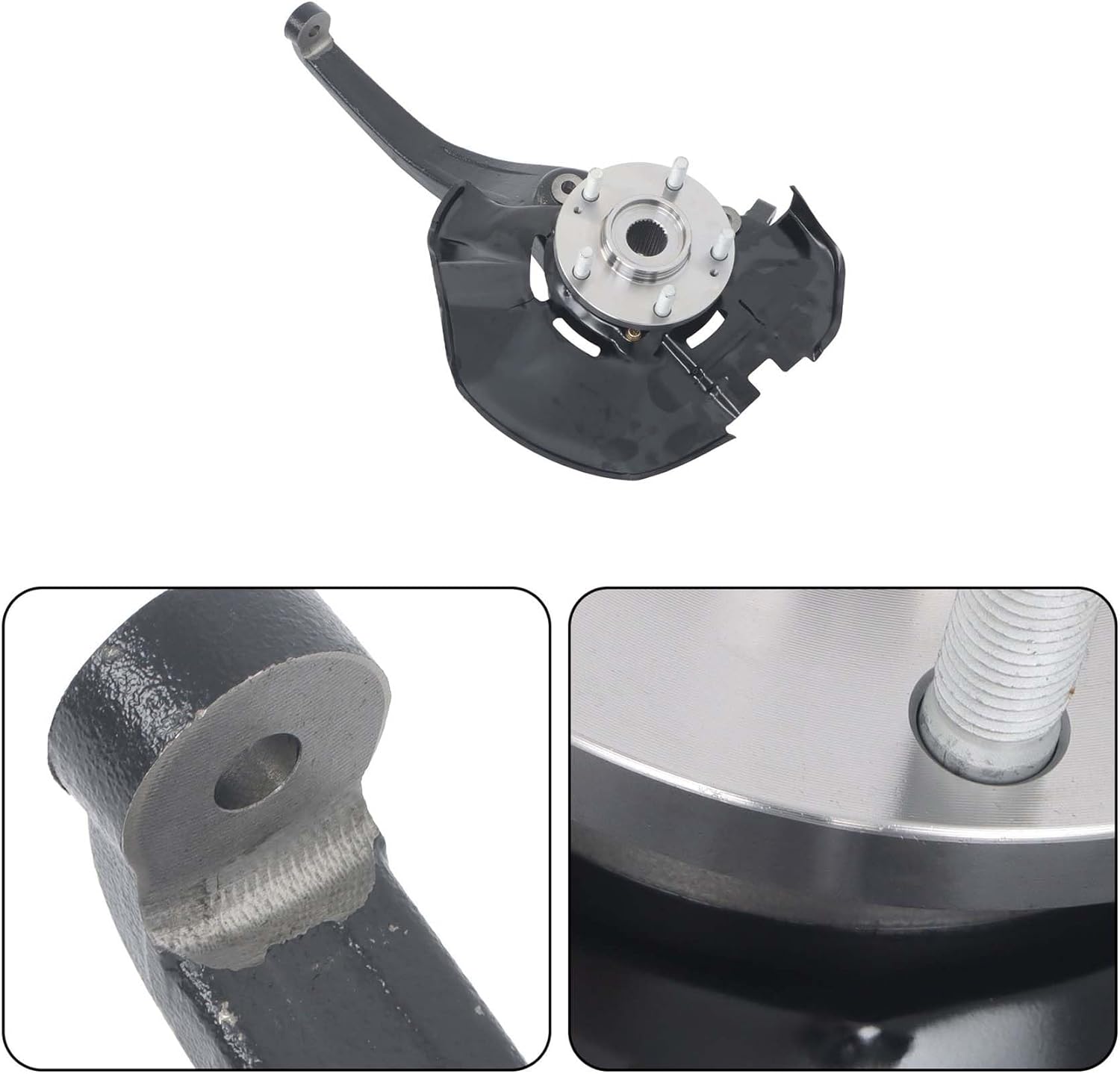 labwork Front Left Side Wheel Hub Bearing Steering Knuckle Assembly Replacement for Hyundai Sonata 2008 2009 2010 3.3L Replacement for LK107 51715-3K550