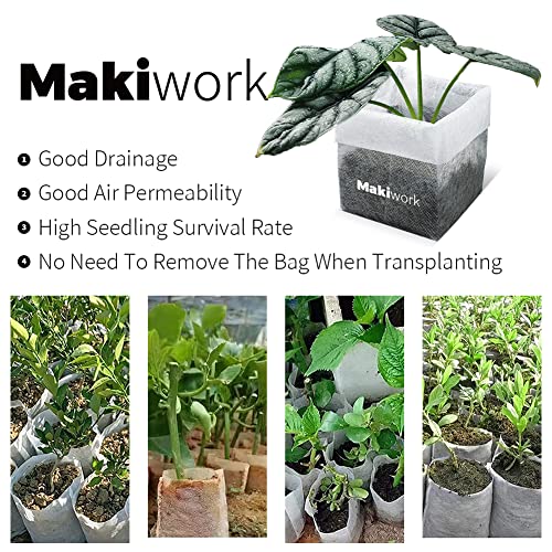 200 Pcs Non-Woven Plant Nursery Bags, Outdoor Plant Seeding Bags, Seedling Pots Container, Fabric Seedling Pots Plants Pouch, 7.08” X 7.87”/18X20Cm #TOP2