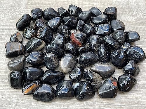 Image of GAF TREASURES 1 /2 LB Black Onyx Tumbled Stones, Polished Natural Black Onyx Gemstone, Black Onyx Healing Crystals (Black Onyx)