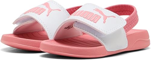 PUMA Sandalias con Correa Trasera Popcat 20 Bebés 23, White Wild Pink