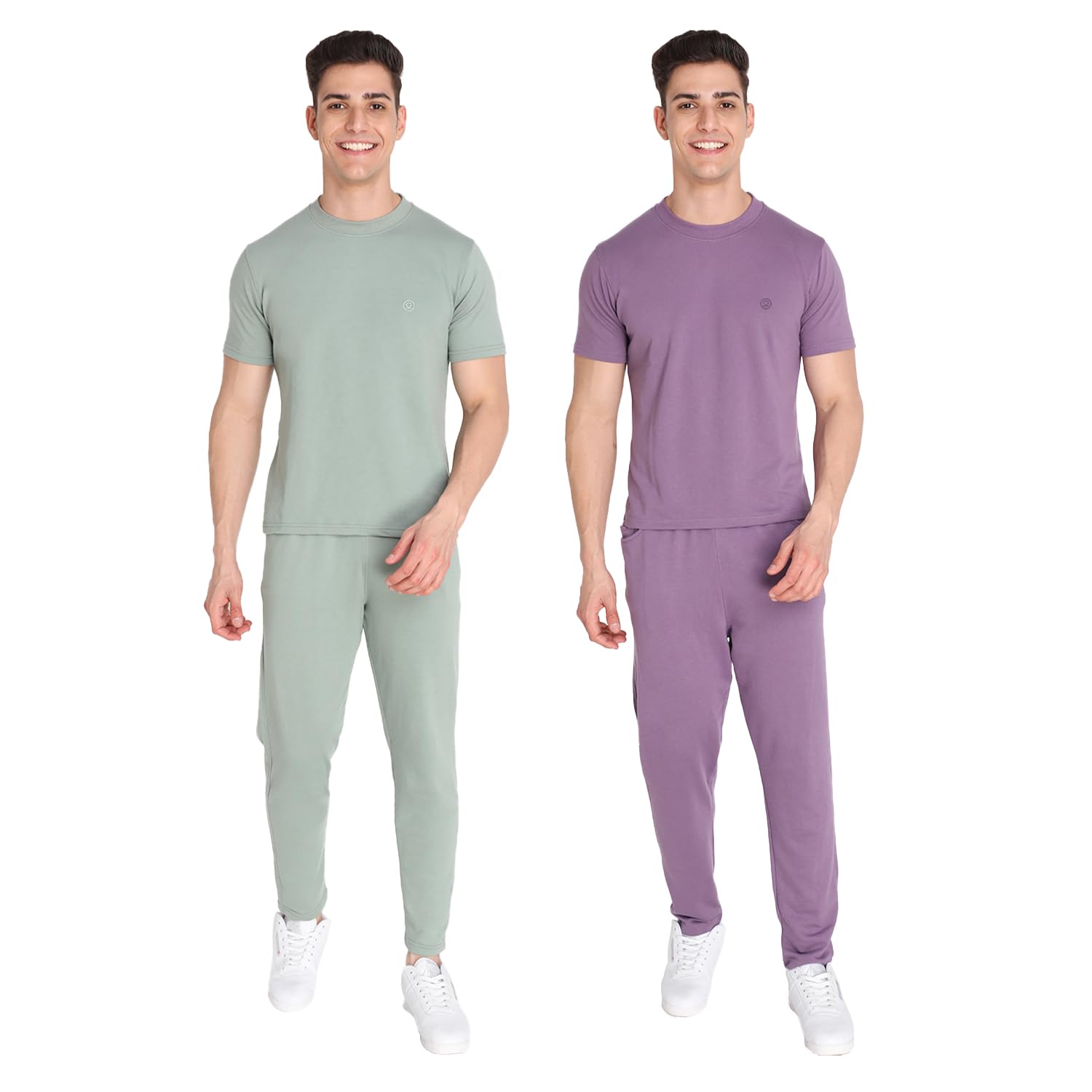 chkokko Men Solid Casual Summer Wear Coords Stylish Gents Cord Set Half Sleeves Latest Co Ord Track Suit Round Neck Western Co-ord Set-picture-36