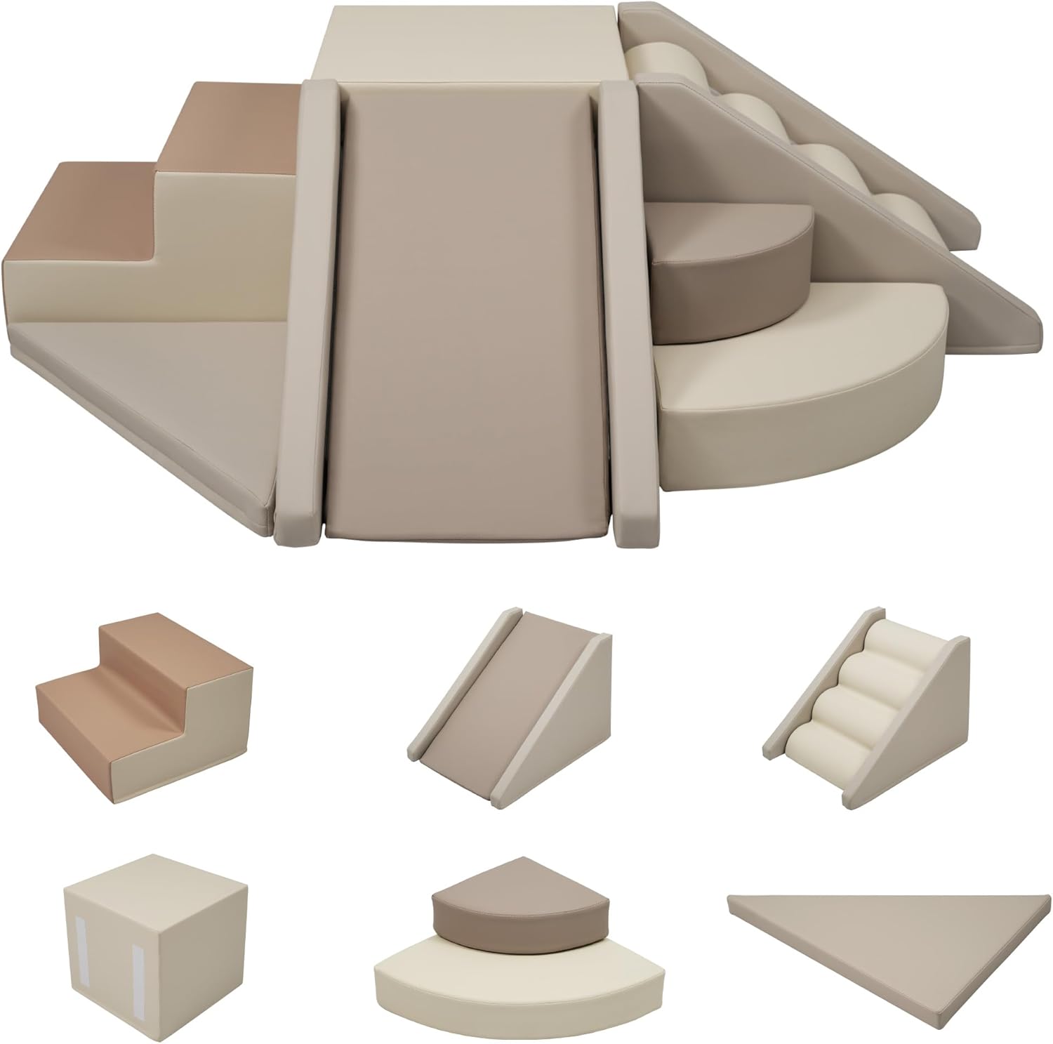 9 Piece Toddler Soft Climbing Toys, Foam Climb and Crawl Activity Playset for Toddlers 1-3, Indoor Soft Play Equipment