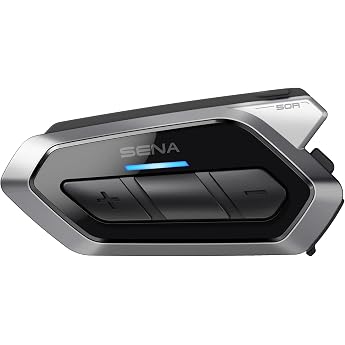 Sena Harman Kardon 50R Motorcycle Bluetooth Communication System with 3-Button Control Unit and Sound Integrated Mesh Interco