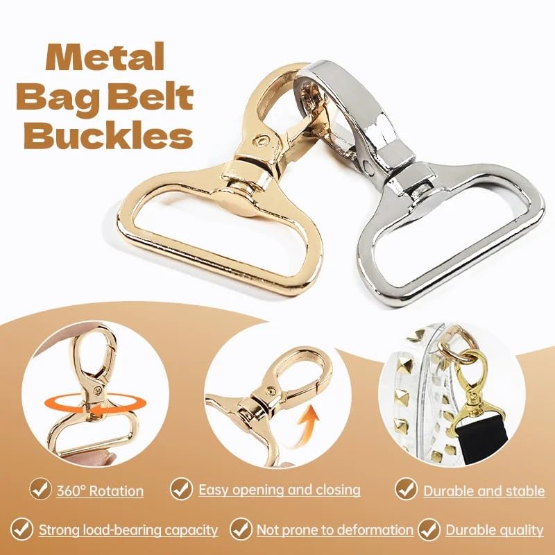 Ganchos De Metal Giratorio 5/10/20Pcs 15/20/26/32mm Metal Bag Belt Buckles Swivel Lobster Clasp Buckle Carabiner Snap Hook Keychain(Silver,26mm-20Pcs)