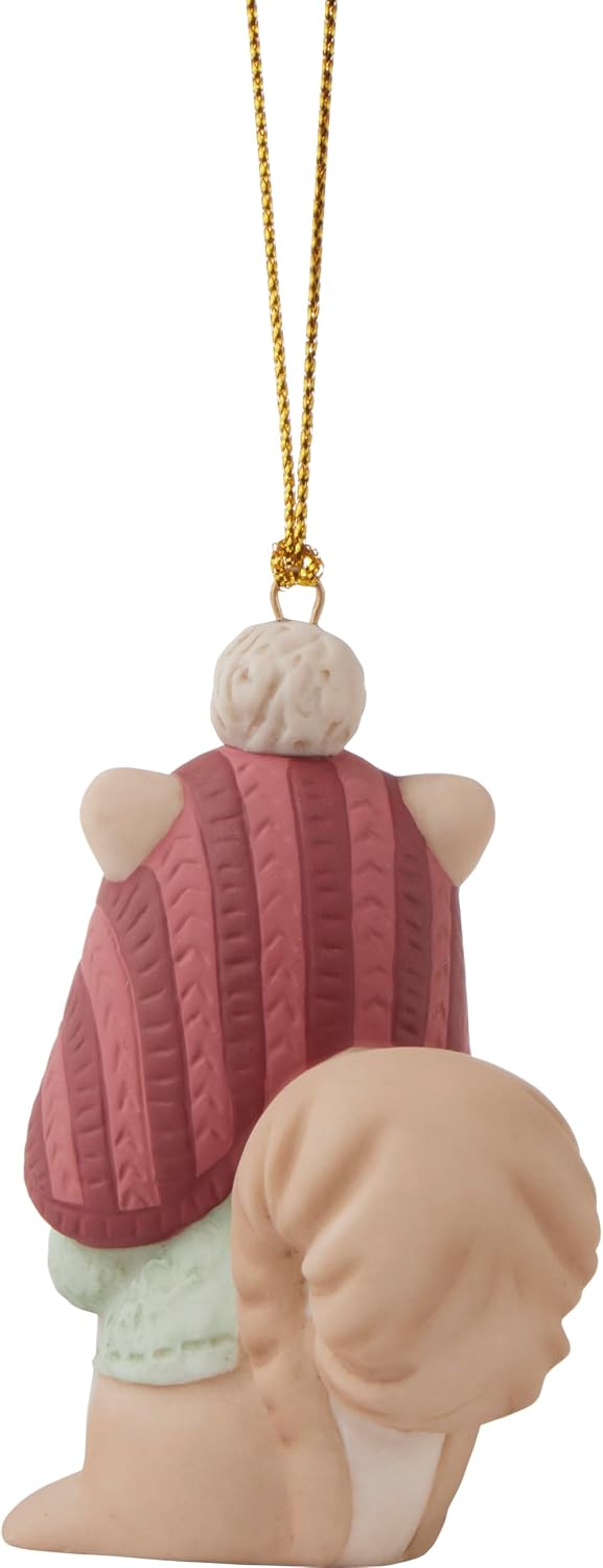 Precious Moments Squirrel Ornament | Have You Been Nutty Or Nice? Dated 2024 Animal Bisque Porcelain Ornament | Whimsical Christmas Décor & Gifts