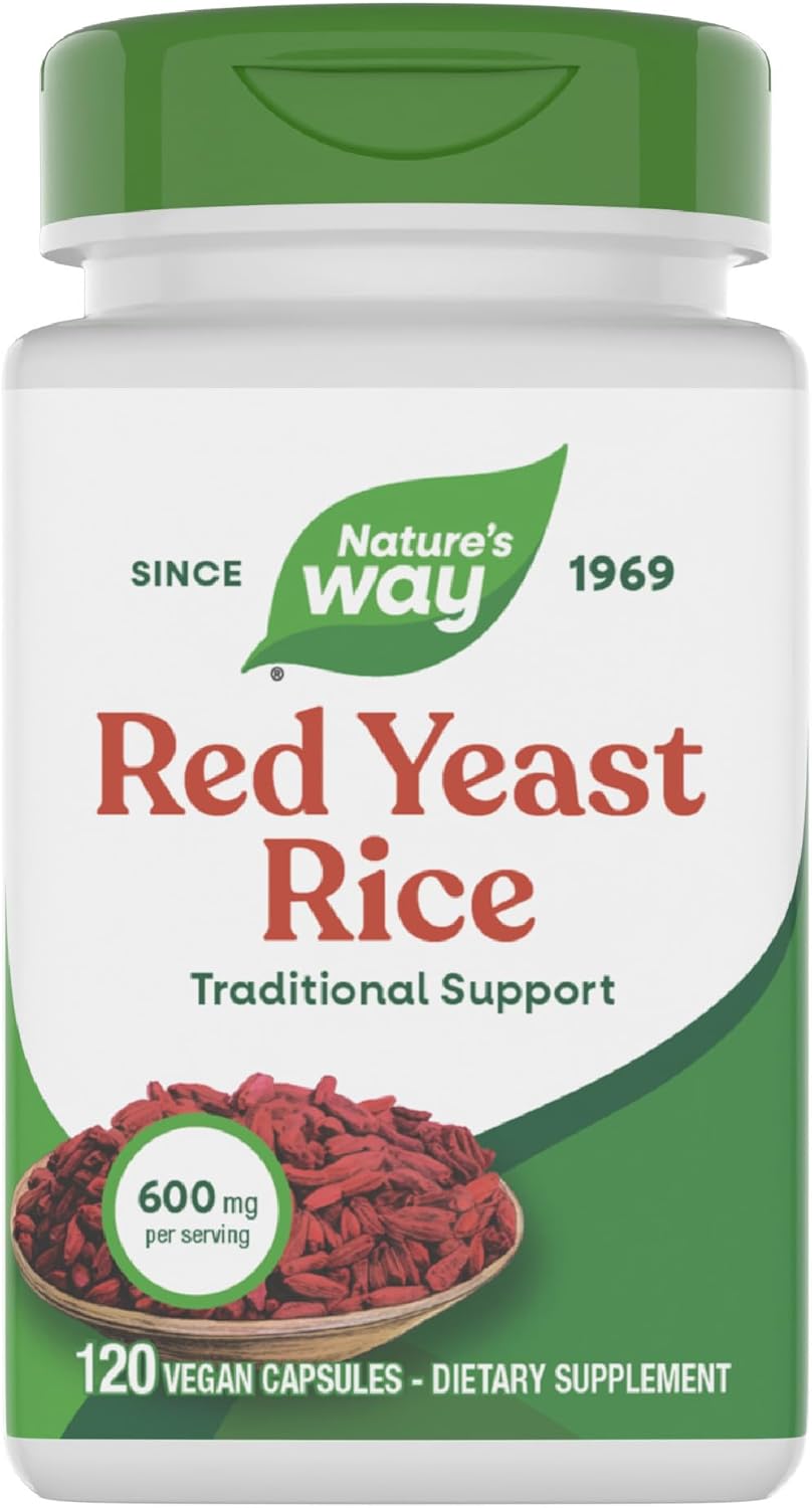 Nature's Way Red Yeast Rice, Traditional Support, 600 mg per Serving, Vegan, 120 Capsules (Packaging May Vary)