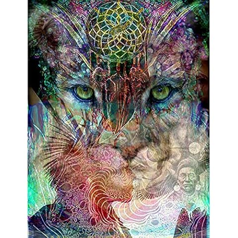 Diamond Painting, Hbaid 5D Diamond Art Kits Cross Stitch Kits,Full Drill Crystal Rhinestone Embroidery Pictures Arts Crafts for Adults Children Home Wall Decor 11.8×15.8 Inch (Tiger-107) Cover