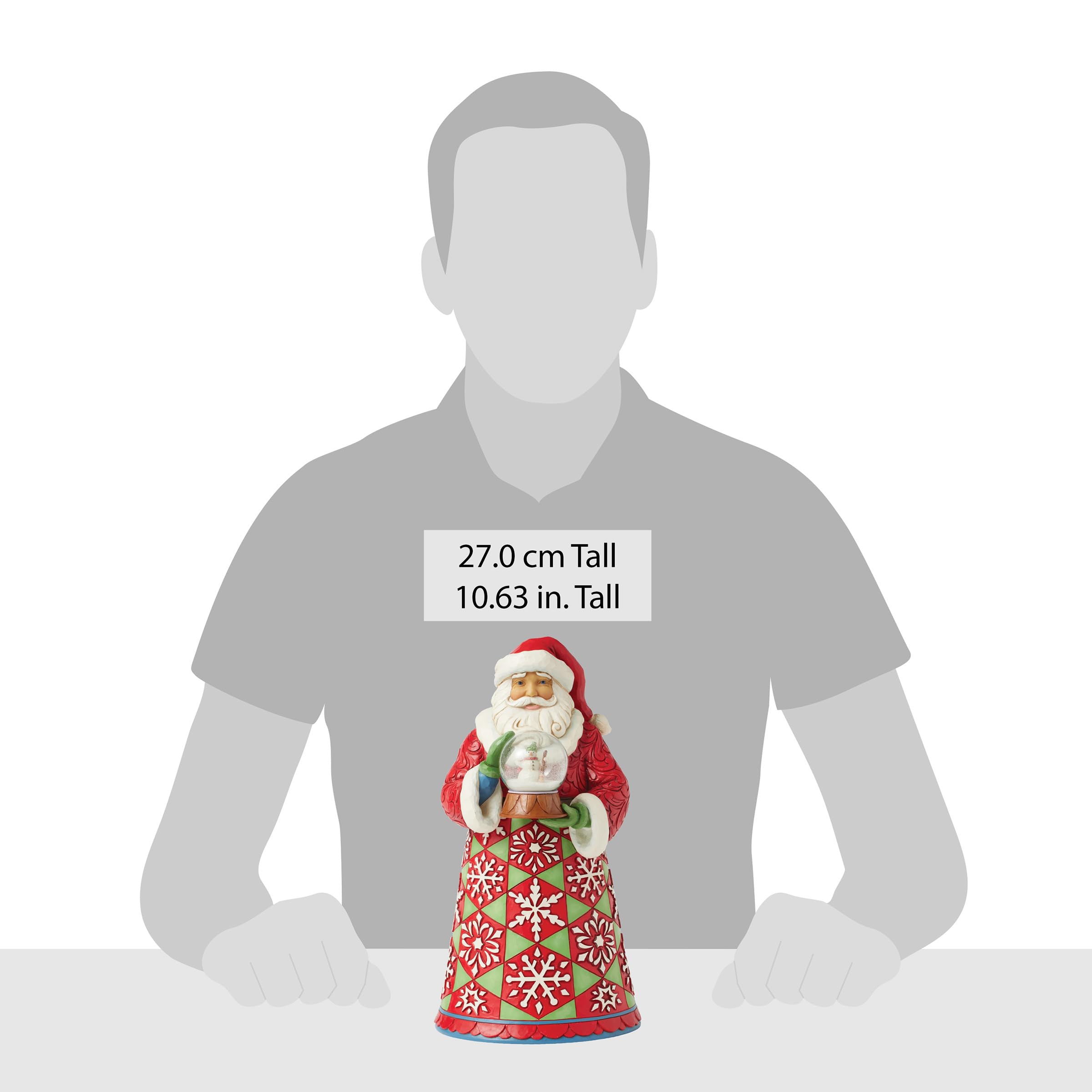 Enesco Jim Shore Heartwood Creek - Figura de Papá Noel sosteniendo un Mini muñeco de Nieve, 10.63 Pulgadas, Multicolor
