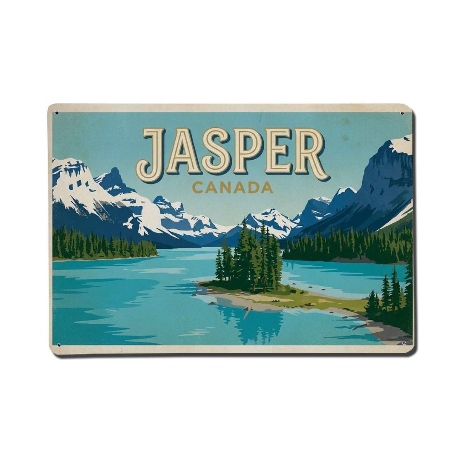 Xanthor Style Travel Vintage Canada Jasper Metal Tin Sign