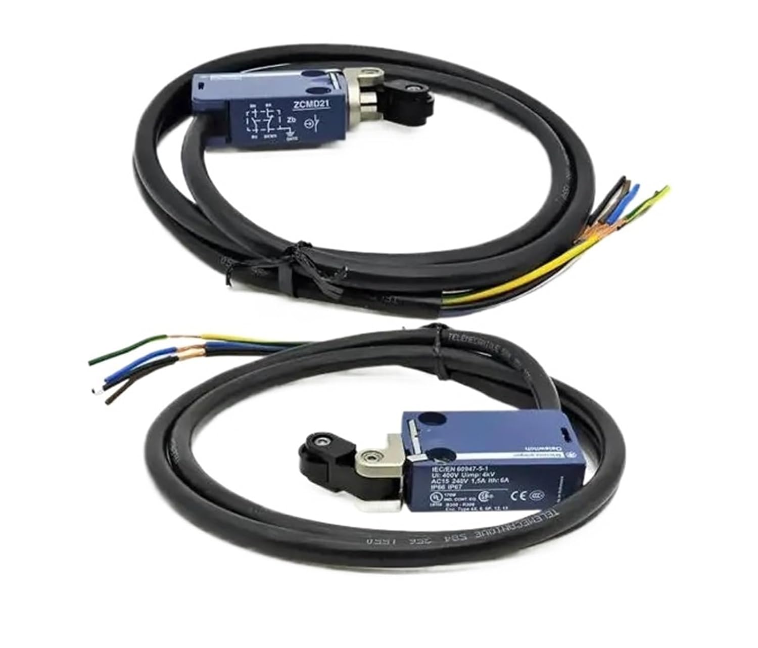 1PCS Limit Switch ZCMD21 Direct Action Metal Roller, 1-Meter Cable, One Open and One Close XCMD2121L1(ZCMD21+ZCE21)