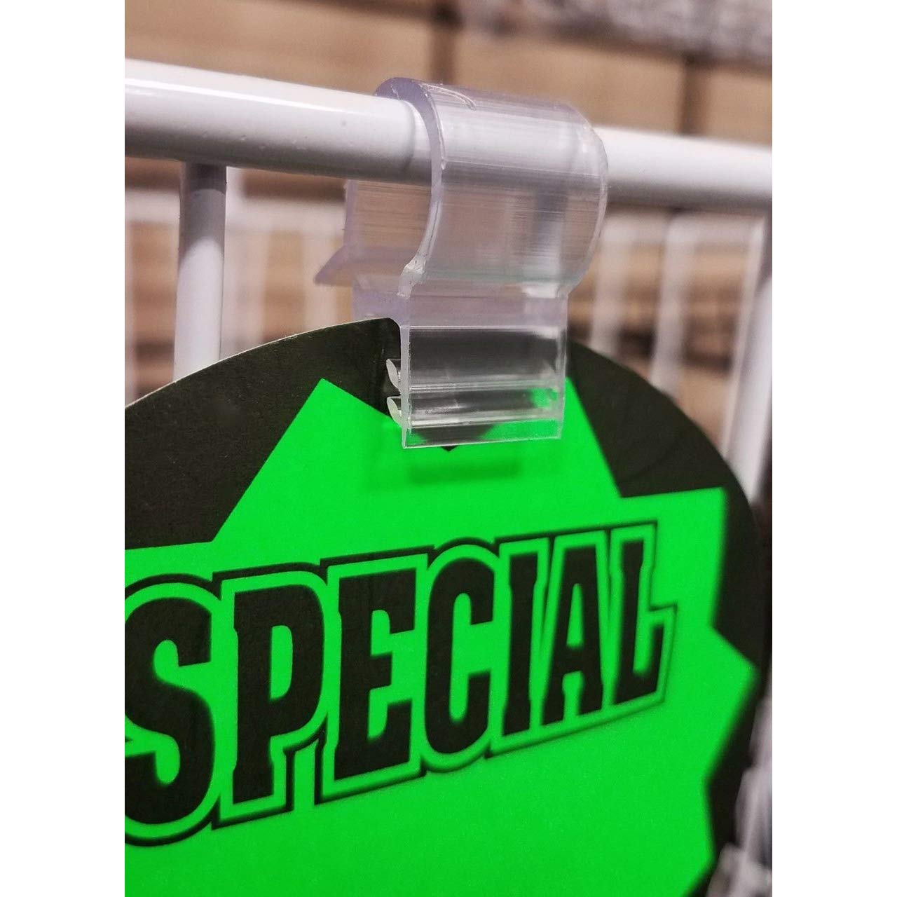 Clip on Sign Holding Grip for Wire Baskets, Wire Shelving & Wire Racks, 250 Pack