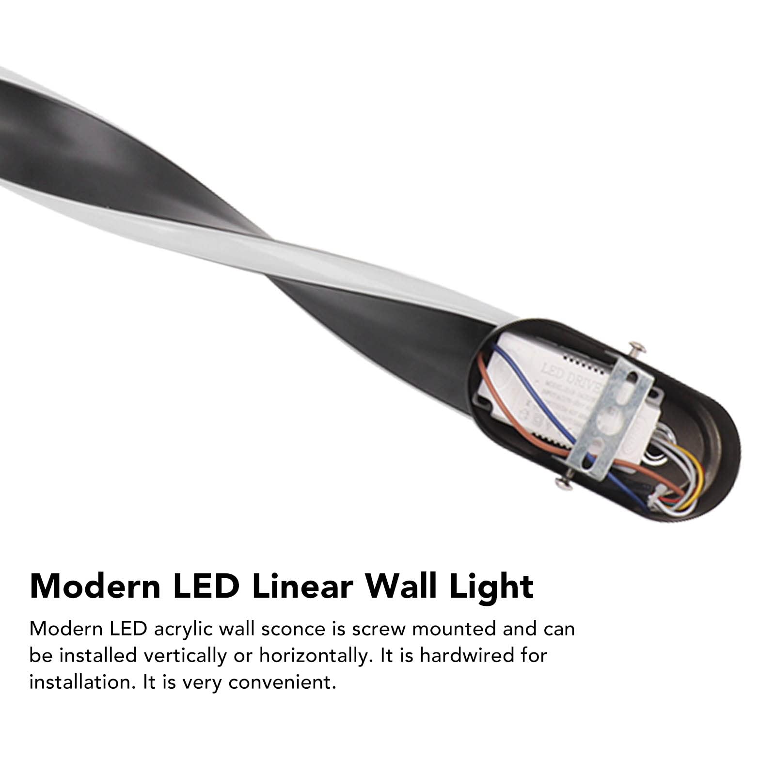 Tira de 2,0 pies de largo, iluminación de pared LED moderna, resistente a la corrosión, lámpara de pared LED de 29W, 3000 a 6000K de largo, para dormitorio, AC175-265V