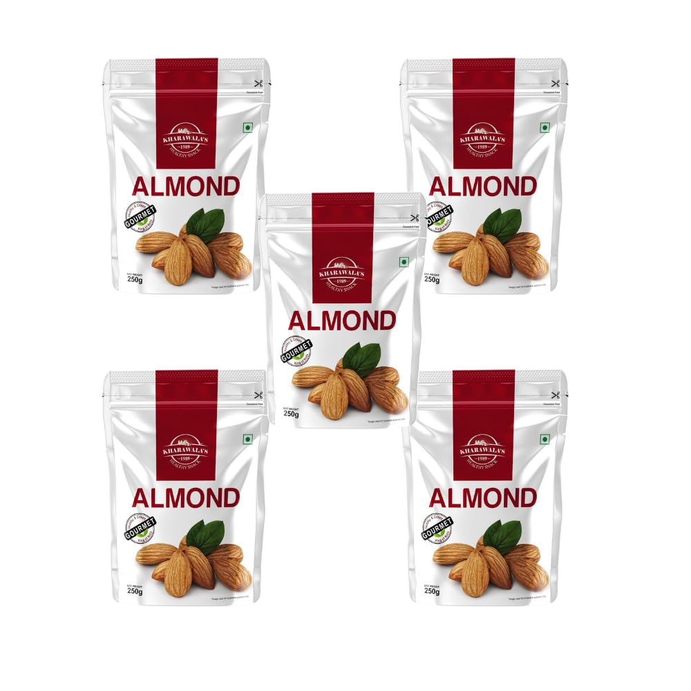KHARAWALAs California 100% Natural Roasted Almonds (Badam) Pack of 5-1250 gms (250 gms each) (B07N1QRG4N) Amazon Price History, Amazon Price Tracker