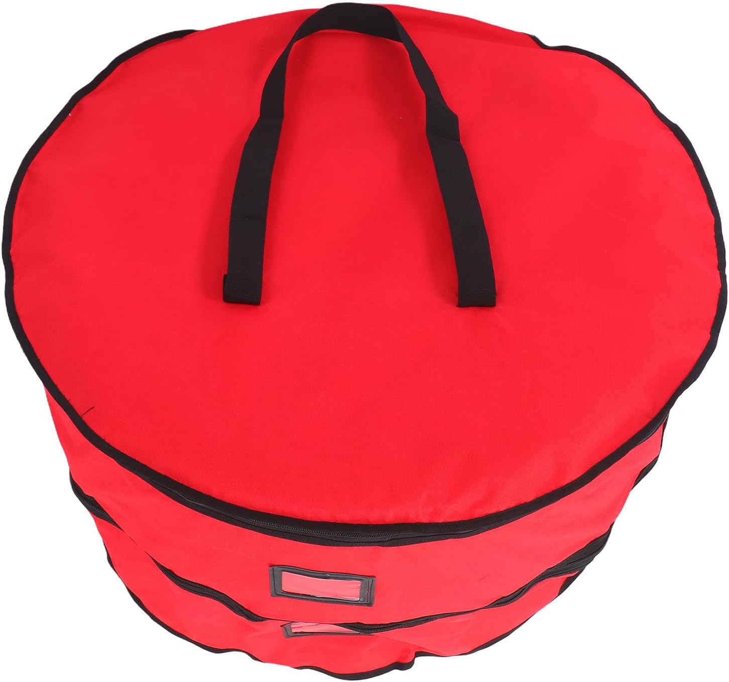 Red Wreath Storage Bag 30 Inch Double Layer Oxford Cloth with Zipper Handle and Label Slot for Waterproof Tear Resistant Christmas Wreath Storage in Home or Garage