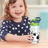 Vista 7 de Kigai Cute Cow - Botella de agua para niños con tapa de pajilla, sin BPA, de acero inoxidable de 12 onzas, aislada al vacío, a prueba de fugas