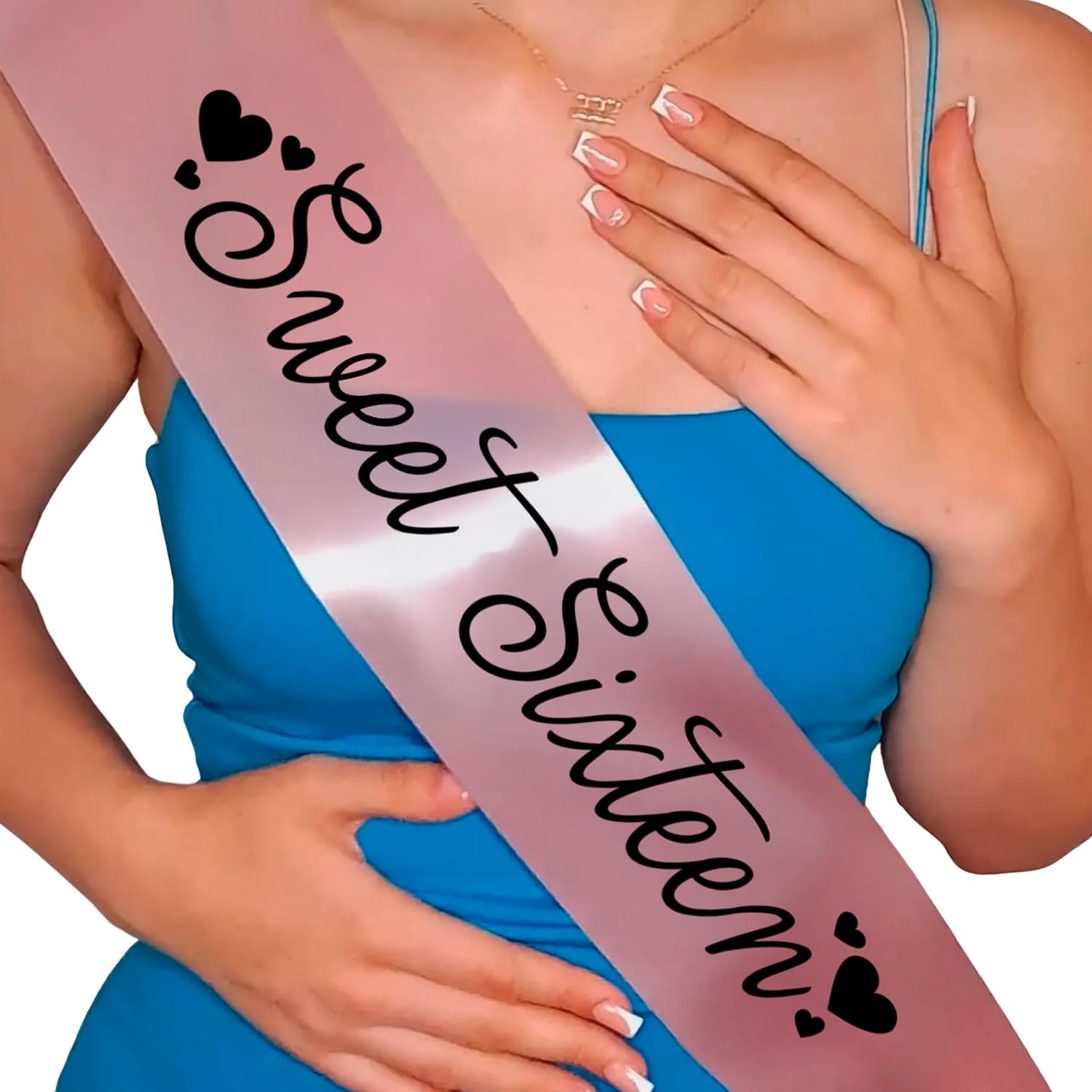 Birthday Girl Sweet Sixteen 18 and legal 21 today Sash 16th 18th 21st 30th 40th 50th 60th Party Gift - 1001 (Sweet Sixteen Baby Pink)