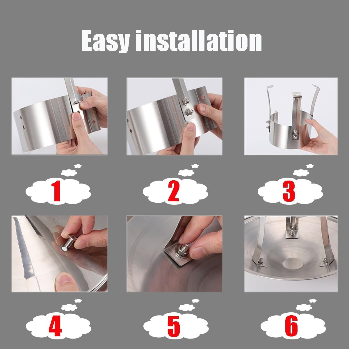 Chimney Cap 304 Stainless Steel Cover Fireplace Flue Caps Rain Cowl for Outdoor Protection Easy Install Adjustable(180mm/7in)