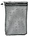 Mesh Stuff Bag - 11” x 15” - Durable Mesh Bag with Sliding Drawstring Cord Lock Closure. Great for Washing Delicates, Rinsing Beach Toys, Seashell Collecting or Scout Mess Bags. (Black)