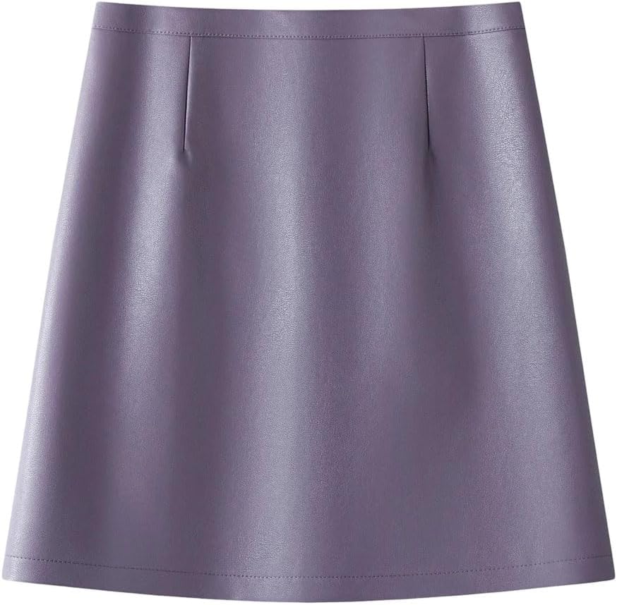 Women’S Pu Leather Mini Skirt High Waist Casual Party Short Skirt Spring