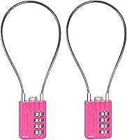 Vista 1 de SEPOX® Twins - Candado de combinación de 4 dígitos reiniciable, cable de acero de vinilo extra largo de 12.6 in, bloqueo multiusos para casillero