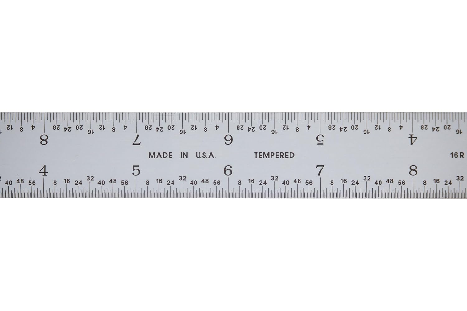 PEC Tools 12 Inch Rigid Machinist Rule, 16R Graduation- Designed for High-Accuracy Industrial Environments, Made in USA