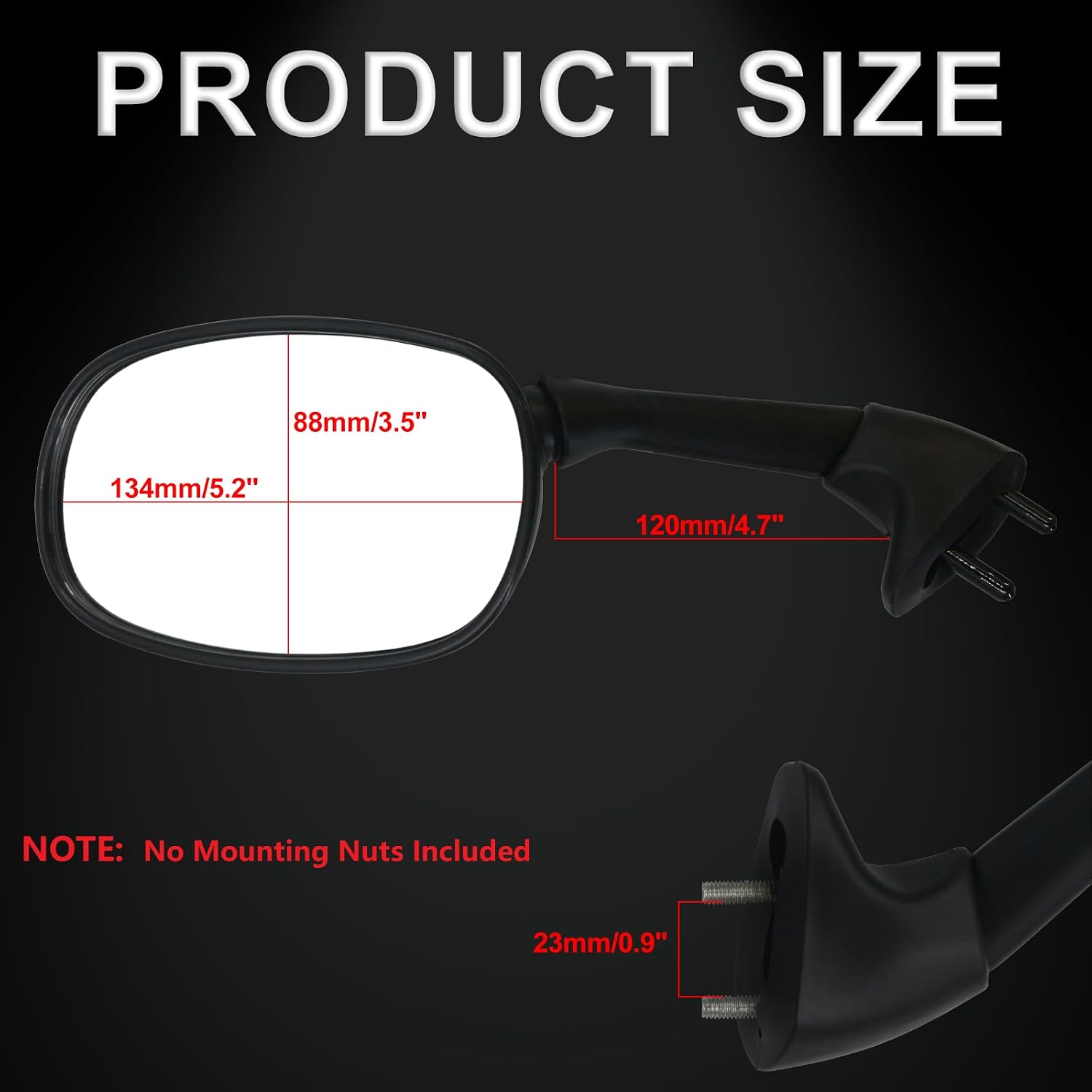 Motorcycle Rearview Mirrors OE Style Racing Mirrors Black for Yamaha YZF R1 1998-2008, YZF R6 1998-2007, YZF R6S 2006-2008, Z1 FAZER 2006-2015 Direct Fit OEM Style（Left & Right​）