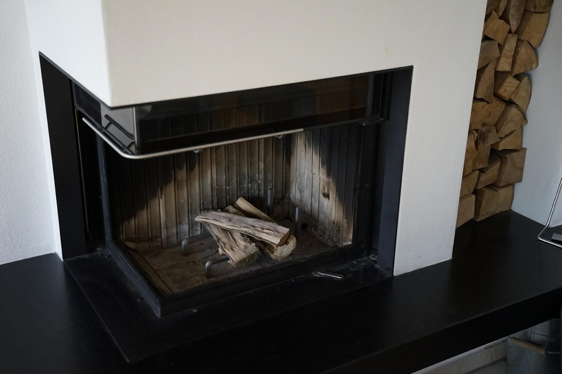 Feuerhund Edelstahl 2er Set Kaminbock Feuerbock Kaminböcke Kaminhund Feuerross (300x140x150mm)